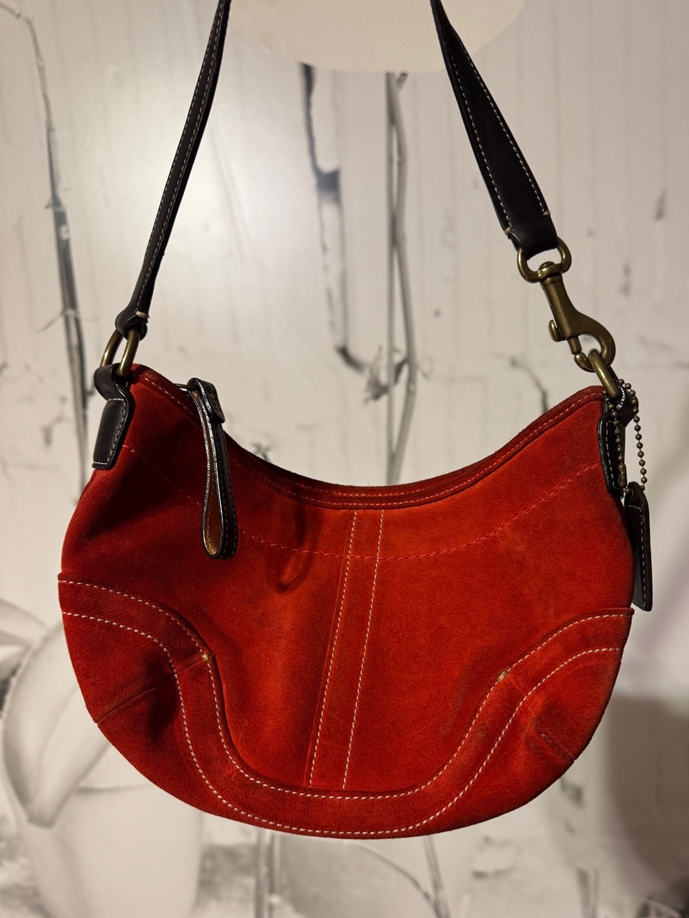 Y2K Coach Mini Suede Shoulder Bag